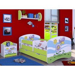 Кровать Happy Babies Happy Flower And Butterfly L08 с ящиком 90x190 (White/Pastel Green)