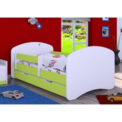 Кровать Happy Babies Happy L02 с ящиком 70x140 (White/Pastel Green) Thumb