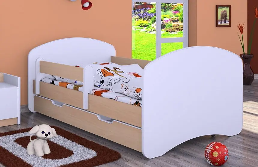 Pat Happy Babies Happy L04 cu sertar 80x160 (White/Light Pear)