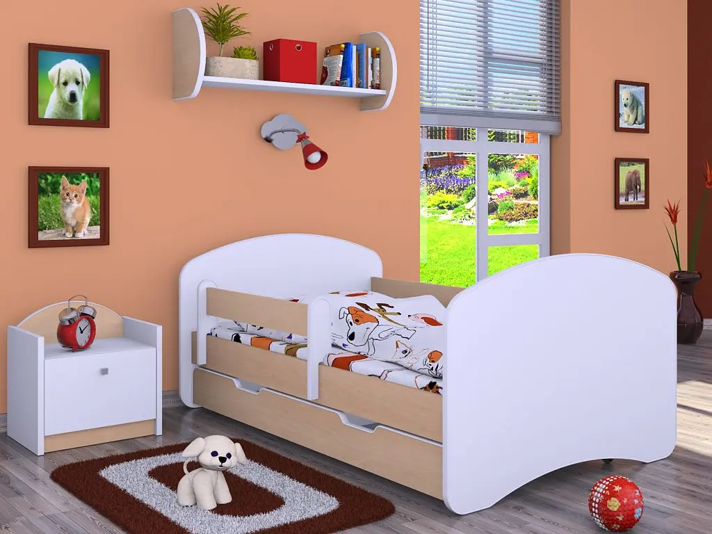 Кровать Happy Babies Happy L08 с ящиком 90x190 (White/Light Pear)