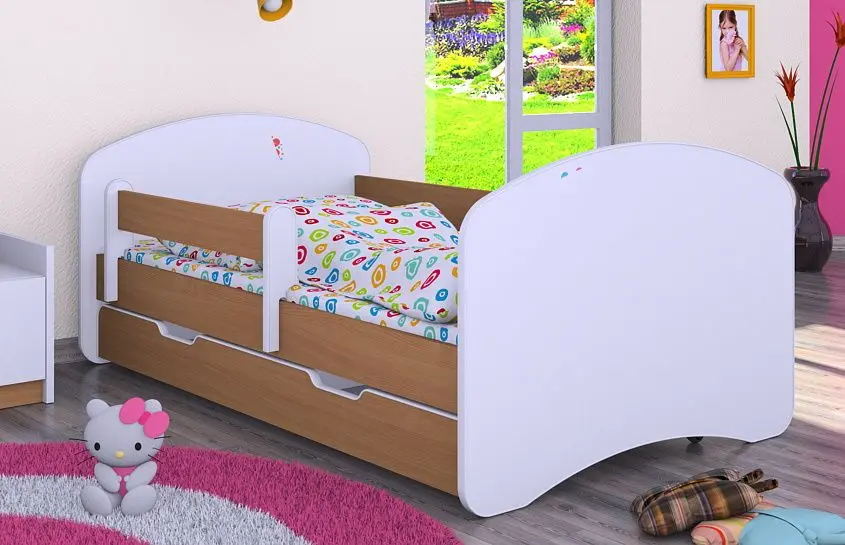 Pat Happy Babies Happy L10 cu sertar 90x200 (White/Beech)