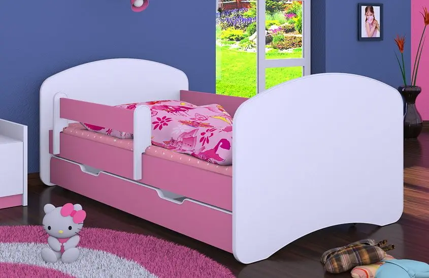 Pat Happy Babies Happy L10 cu sertar 90x200 (White/Pink)