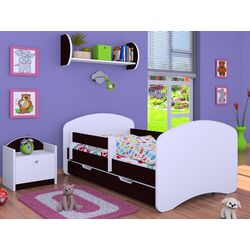 Pat Happy Babies Happy L10 cu sertar 90x200 (White/Wenge Chestnut)