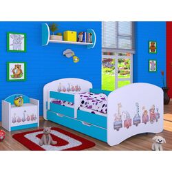 Кровать Happy Babies Happy Pastel Animals L06 с ящиком 90x180 (White/Blue)