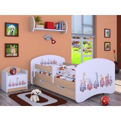 Кровать Happy Babies Happy Pastel Animals L06 с ящиком 90x180 (White/Light Pear)