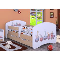 Pat Happy Babies Happy Pastel Animals L06 cu sertar 90x180 (White/Light Pear) Thumb