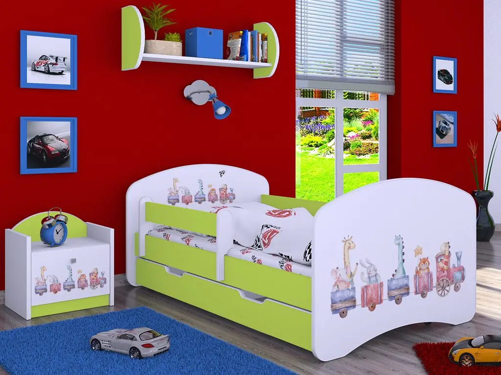 Pat Happy Babies Happy Pastel Animals L06 cu sertar 90x180 (White/Pastel Green)