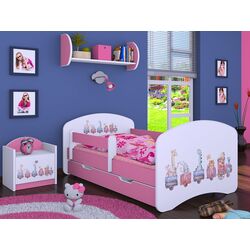 Pat Happy Babies Happy Pastel Animals L06 cu sertar 90x180 (White/Pink)