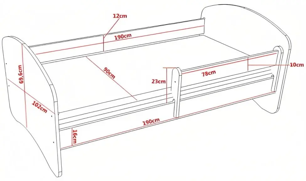 Pat Happy Babies Happy Pastel Animals L07 90x190 (White)