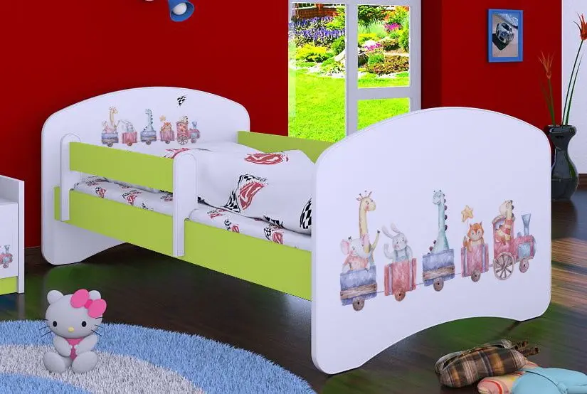 Кровать Happy Babies Happy Pastel Animals L07 90x190 (White/Pastel Green)