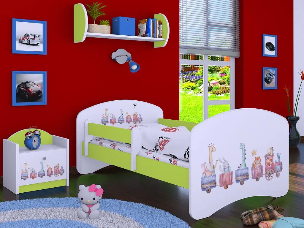 Кровать Happy Babies Happy Pastel Animals L07 90x190 (White/Pastel Green)