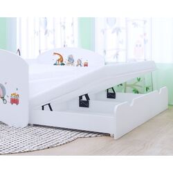 Pat Happy Babies Happy Pets cu pat retractabil 80x160 (White) Thumb