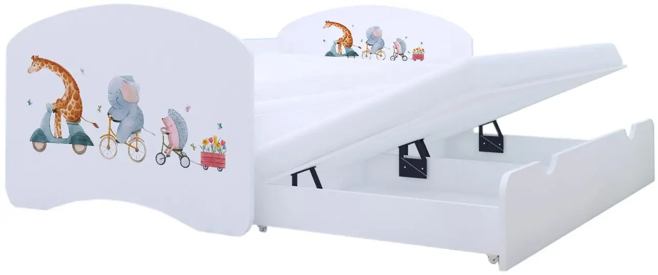 Pat Happy Babies Happy Pets cu pat retractabil 80x160 (White)