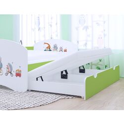 Pat Happy Babies Happy Pets cu pat retractabil 80x160 (White/Pastel Green) Thumb