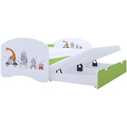 Pat Happy Babies Happy Pets cu pat retractabil 80x160 (White/Pastel Green) Thumb