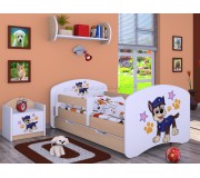 Pat Happy Babies Happy Police Dog L02 cu sertar 70x140 (White/Light Pear)