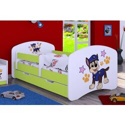 Pat Happy Babies Happy Police Dog L02 cu sertar 70x140 (White/Pastel Green) Thumb