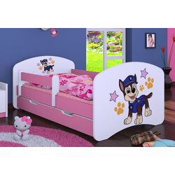 Pat Happy Babies Happy Police Dog L02 cu sertar 70x140 (White/Pink) Thumb