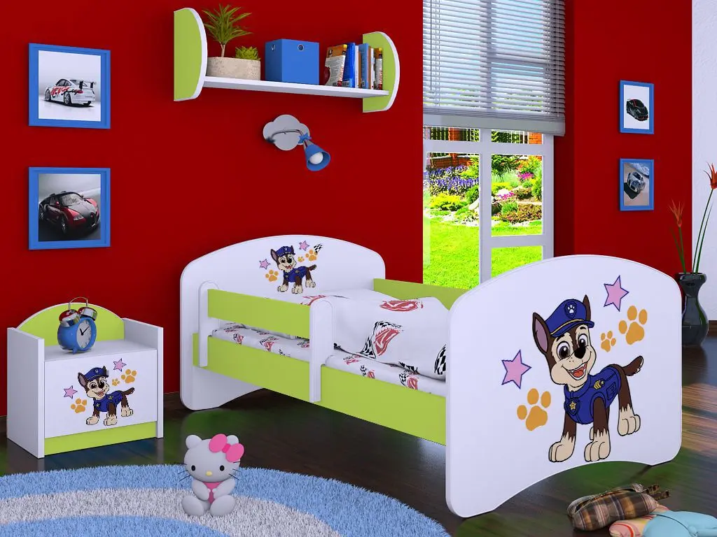 Кровать Happy Babies Happy Police Dog L05 90x180 (White/Pastel Green)