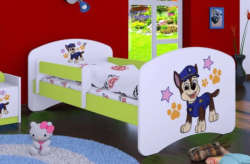 Pat Happy Babies Happy Police Dog L07 90x190 (White/Pastel Green) - 4