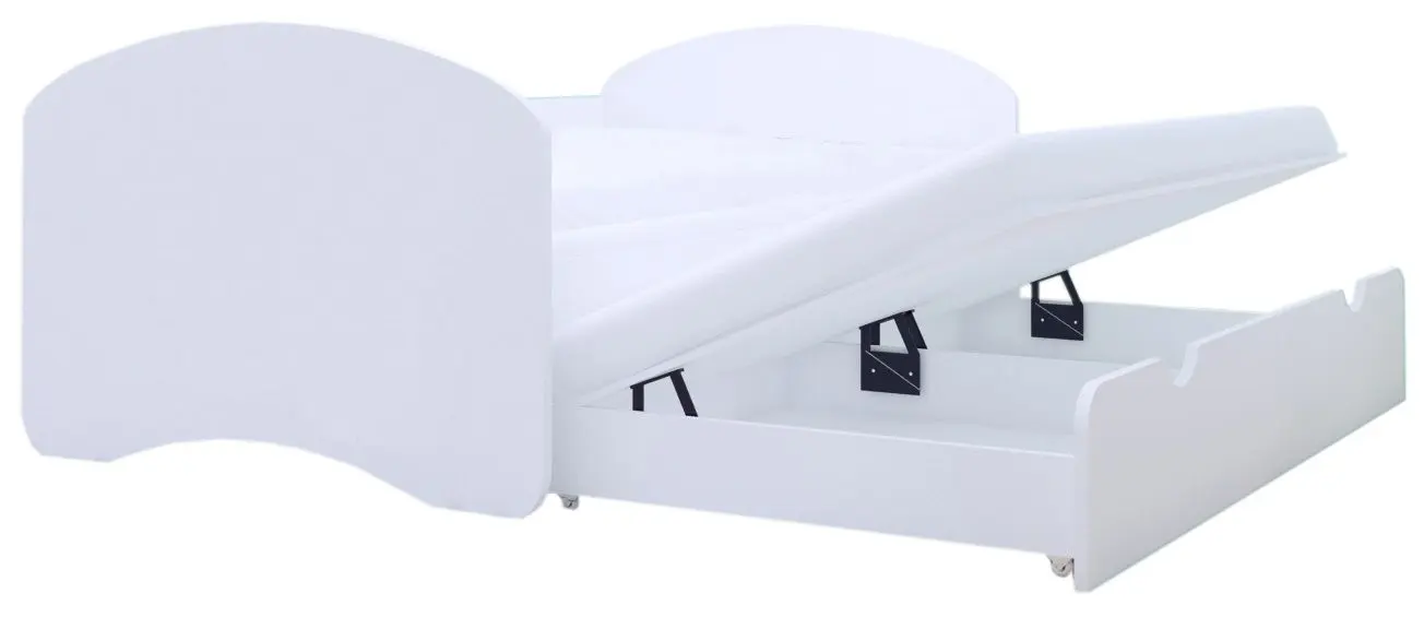 Pat Happy Babies Happy cu pat retractabil 80x160 (White)