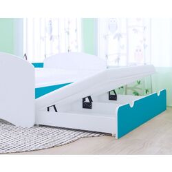 Pat Happy Babies Happy cu pat retractabil 80x160 (White/Blue) Thumb