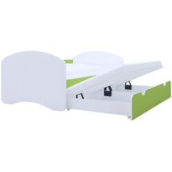 Pat Happy Babies Happy cu pat retractabil 80x160 (White/Pastel Green) Thumb