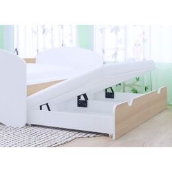 Pat Happy Babies Happy cu pat retractabil 90x180 (White/Light Pear) Thumb