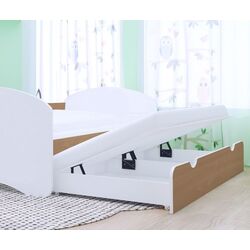 Pat Happy Babies Happy cu pat retractabil 90x200 (White/Beech) Thumb