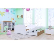 Pat Happy Babies Happy cu pat retractabil 90x200 (White/Beech)