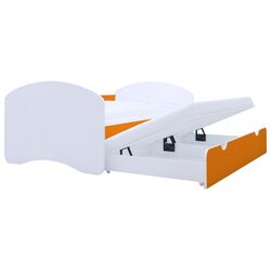 Pat Happy Babies Happy cu pat retractabil 90x200 (White/Orange) Thumb