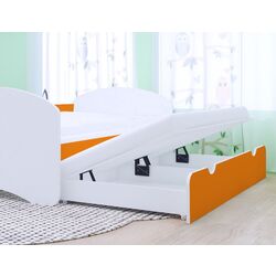 Pat Happy Babies Happy cu pat retractabil 90x200 (White/Orange) Thumb