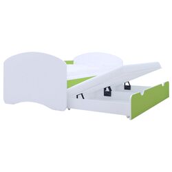 Pat Happy Babies Happy cu pat retractabil 90x200 (White/Pastel Green) Thumb