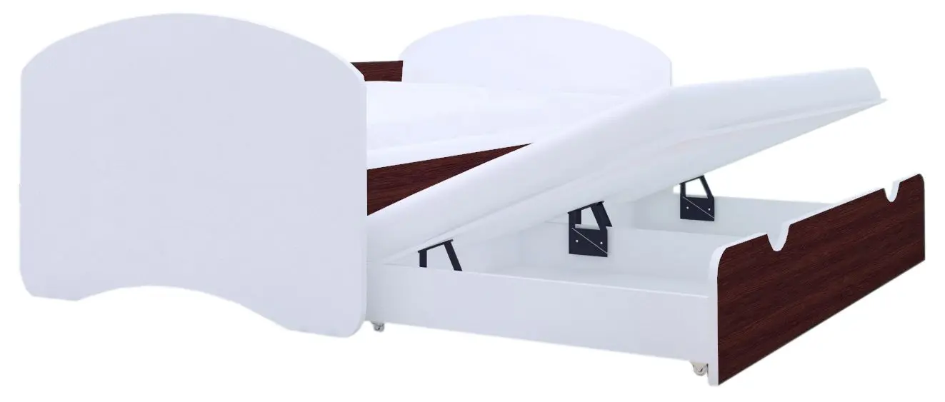 Pat Happy Babies Happy cu pat retractabil 90x200 (White/Wenge Chestnut)