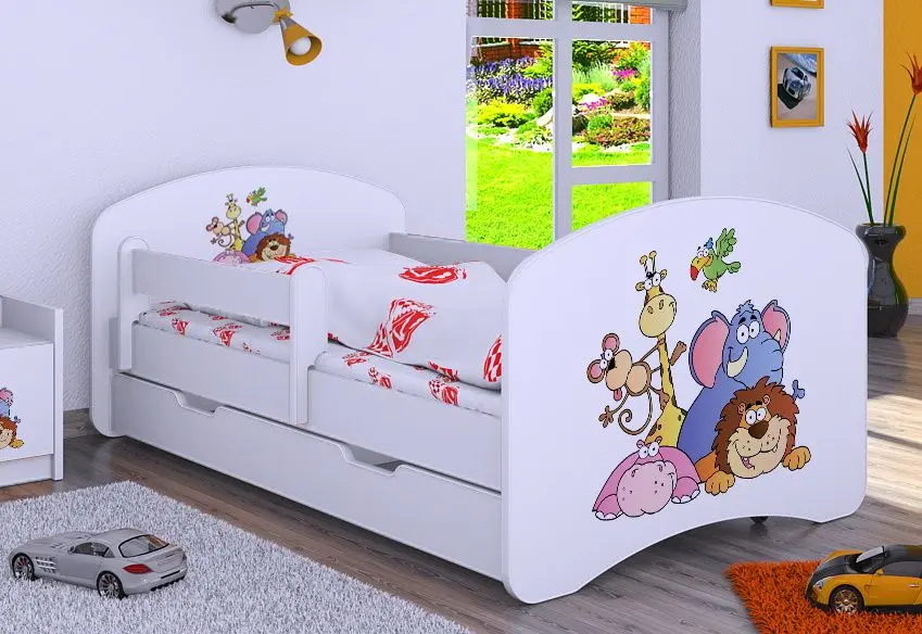 Pat Happy Babies Happy Safari L08 cu sertar 90x190 (White)