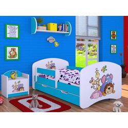 Кровать Happy Babies Happy Safari L08 с ящиком 90x190 (White/Blue)