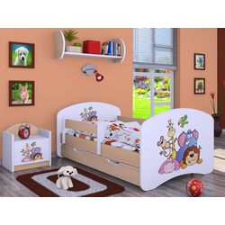 Pat Happy Babies Happy Safari L08 cu sertar 90x190 (White/Light Pear)