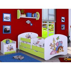 Pat Happy Babies Happy Safari L08 cu sertar 90x190 (White/Pastel Green)