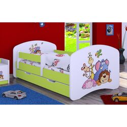 Pat Happy Babies Happy Safari L08 cu sertar 90x190 (White/Pastel Green) Thumb