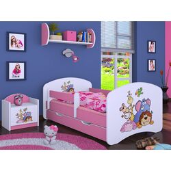 Кровать Happy Babies Happy Safari L08 с ящиком 90x190 (White/Pink)