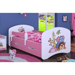 Pat Happy Babies Happy Safari L08 cu sertar 90x190 (White/Pink) Thumb