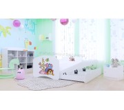 Pat Happy Babies Happy Safari cu pat retractabil 90x180 (White)