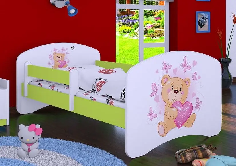 Pat Happy Babies Happy Teddy Bear L03 80x160 (White/Pastel Green)