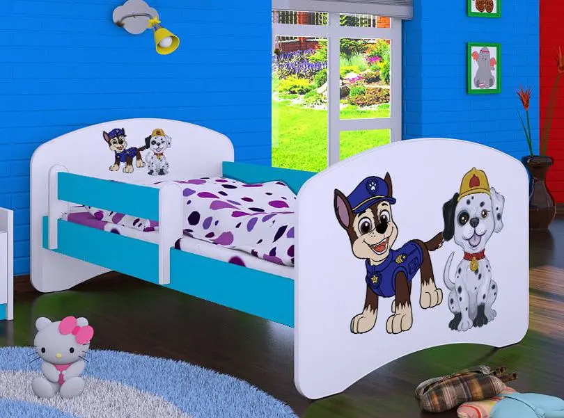 Кровать Happy Babies Happy Two Dogs L01 70x140 (White/Blue)