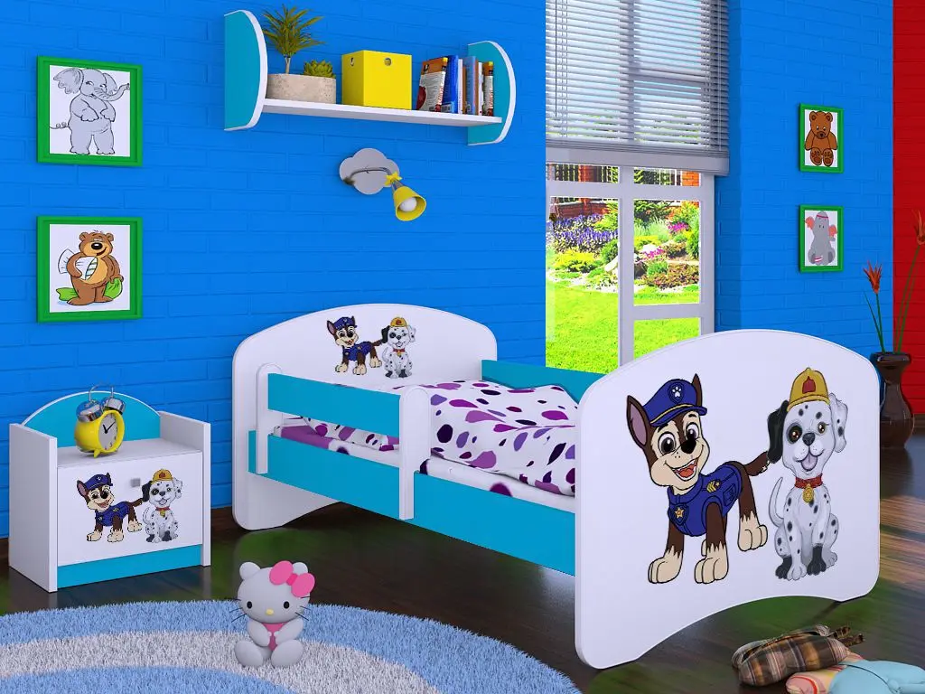 Кровать Happy Babies Happy Two Dogs L01 70x140 (White/Blue)