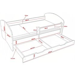 Pat Happy Babies Happy Two Dogs L06 cu sertar 90x180 (White/Light Pear) Thumb