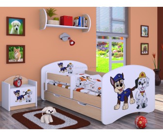 Pat Happy Babies Happy Two Dogs L06 cu sertar 90x180 (White/Light Pear)