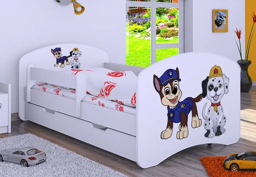 Pat Happy Babies Happy Two Dogs L08 cu sertar 90x190 (White)