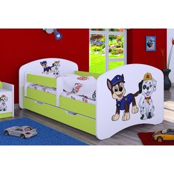 Pat Happy Babies Happy Two Dogs L08 cu sertar 90x190 (White/Pastel Green) Thumb