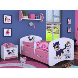 Кровать Happy Babies Happy Two Dogs L08 с ящиком 90x190 (White/Pink)